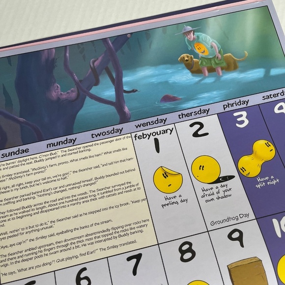 Bundle Retro Vintage Have a Day Calendars NEW‎ Smiley Faces Collection Wall Art - Picture 9 of 10